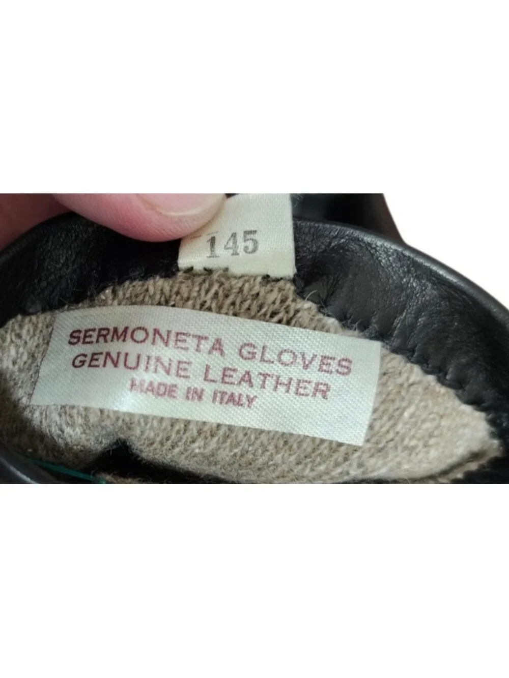 Sermoneta Gloves Black Leather Cashmere Lined Gloves Women’s Sze 8 Italy